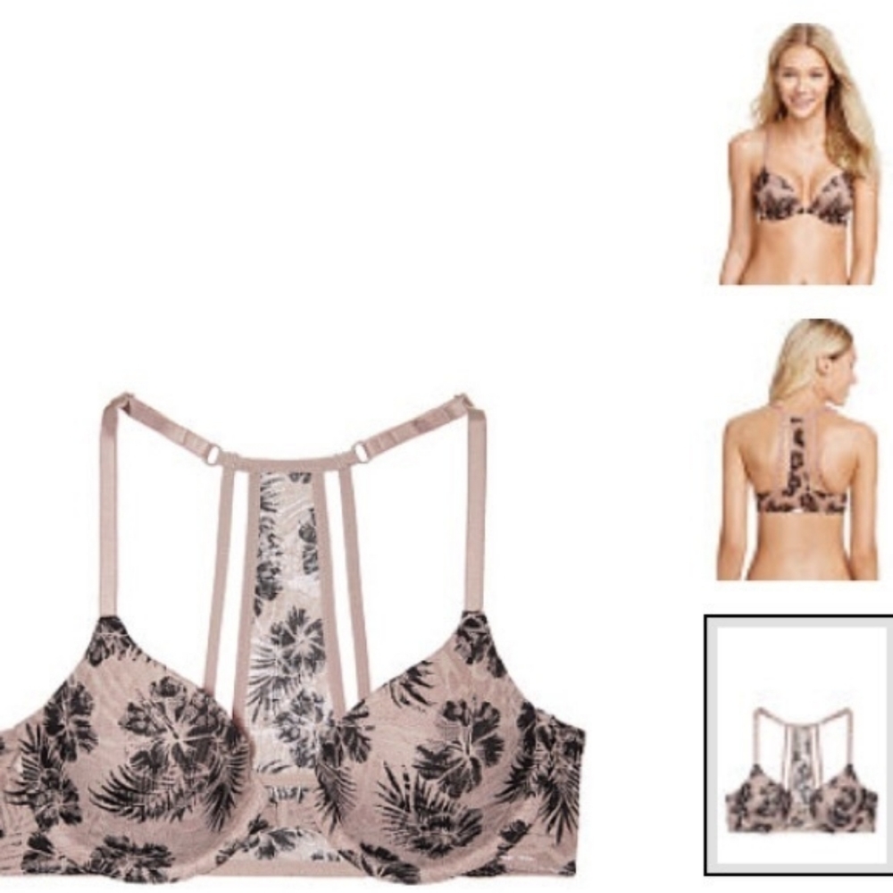 Pink Victoria's Secret Lace Palm Front Clasp Bra - Picture 1 of 11